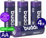 Buddi Oplaadbare AA Batterijen | 4 Stuks | 2.800 mAh | 1.2V | Geschikt voor o.a. afstandsbedieningen, zaklamp, radio's | Oplaadbaar | AA Batterij