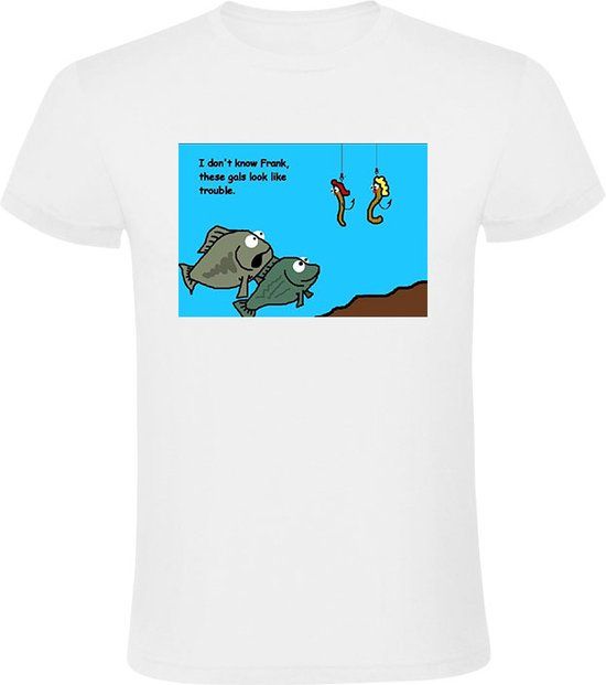 Sol's Vis aas Heren T-shirt - vissen - vrouwen - vangen - haak - Wit - 4XL