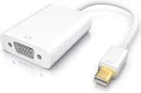 CSL Adaptateur vidéo, Mini DisplayPort vers VGA, Full HD 1080p, câble adaptateur avec connecteur Mini DP vers prise VGA, adapté pour moniteur et projecteur, contacts plaqués or, triple blindage, blanc
