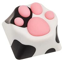 ZOMOPLUS Keycap Katzenpfote, gefleckt - schwarz/weiß/roze