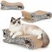 COIL Krabkarton, kattenmand, krabpaal, kattenligstoel, Milieuvriendelijk bed, MDF, modern, comfortabel, Hoogte: 13 cm