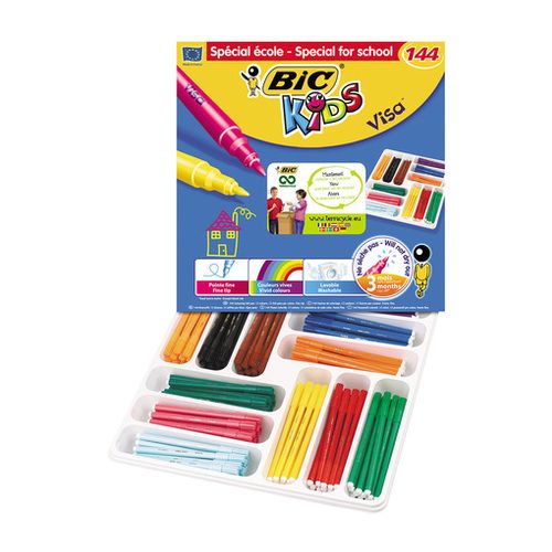BIC Visa XL Viltstiften Kleurenassortiment 144 Stuks