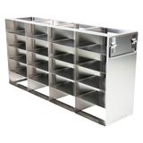 Cryomaster 4-6204 roestvrij stalen kastframe voor 20 kryoboxen, 565 mm x 139 mm x 279 mm, zilver
