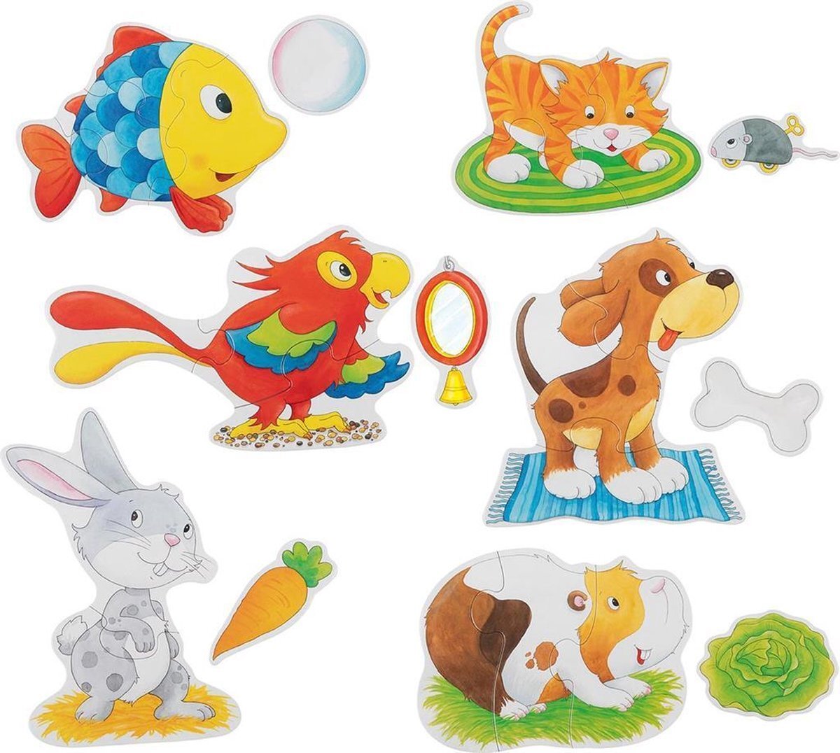 Goki - Puzzelset met dieren, geen puzzel, meerkleurig (57415)