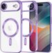 Techsuit Hoesje geschikt voor Apple iPhone Air - Luxury Crystal Back Cover - Geschikt voor MagSafe - Transparant/Lichtpaars