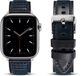 By Qubix - Oil Wax Leren band - Donkerblauw - Geschikt voor Apple Watch 38mm / 40mm / 41mm / 42mm