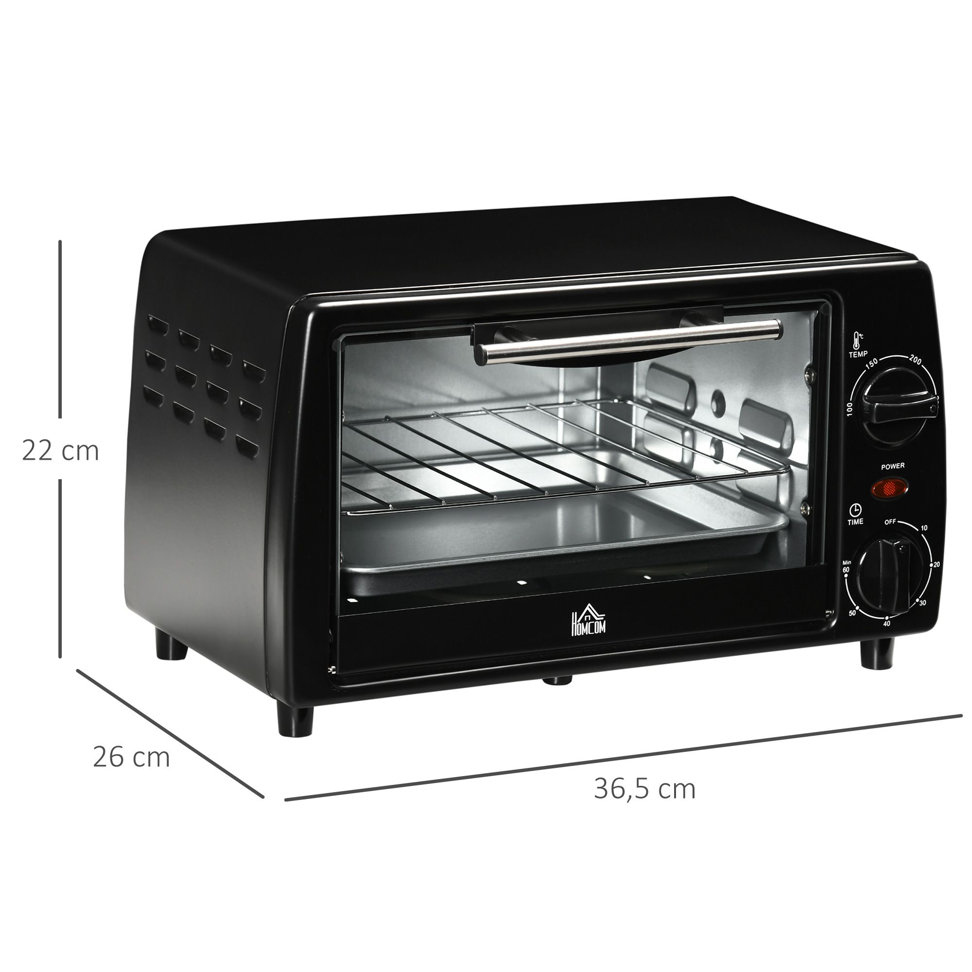 HOMCOM Mini elektrische oven 10L