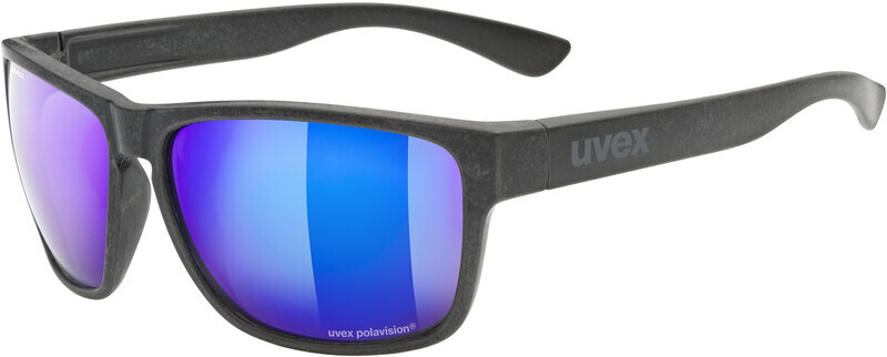 UVEX LGL Ocean Polavision Glasses, black matt/mirror blue