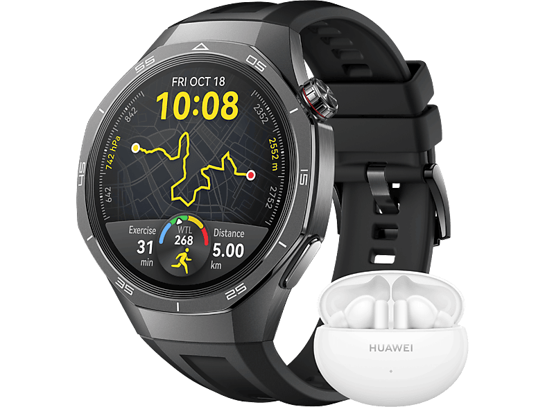 Huawei Bundel Watch GT 5 Pro 46mm met Freebuds 5i Wit Smartwatch Zwart