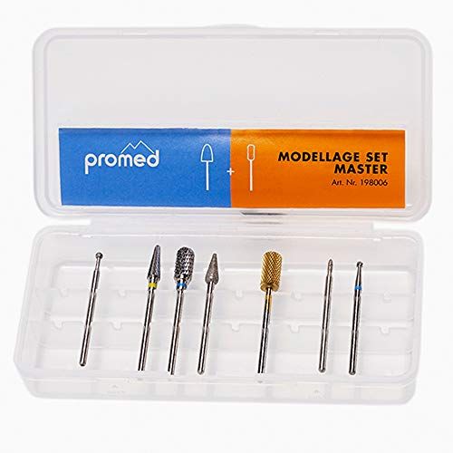 Promed Master slijpset, 7 saffier hardmetaal en diamant - slijplichaam, bitset, nagelfrees opzetstukken, nagelfrees accessoires