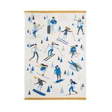 Coucke Theedoek van bedrukt katoen, wintersport, 50 x 75 cm
