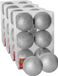 Gerimport Boules de Noël 24x - argent - paillettes en plastique - 4 cm