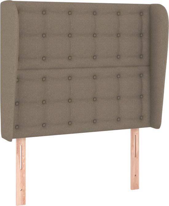 VidaXL Hoofdeind & Voeteind Taupe Polyester/Hout 830 mm x 230 mm x 1180 mm