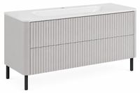 3xE living Meuble de salle de bain 120 cm, blanc, pieds noirs