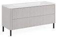 3xE living Meuble de salle de bain 120 cm, blanc, pieds noirs