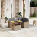Maison Exclusive - Ensemble de meubles de jardin 5 pièces avec canapé et coussins, beige, en polyrotin