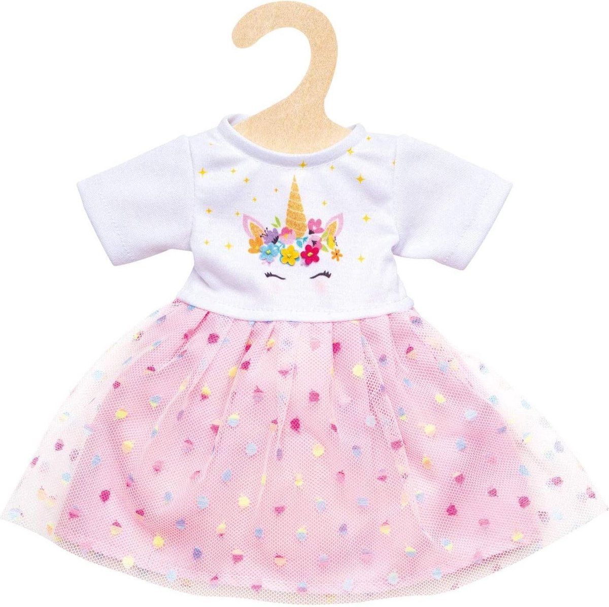 Heless Poppenkleding Jurk Eenhoorn Meisjes 35-45 Cm Wit/roze 2-delig