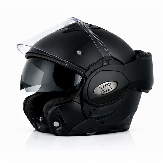 Vito Reverse Matt Black - Systeemhelm - Maat XL - Scooterhelm - ECE 22-06 gekeurd
