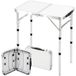 Velway Campingtafel, inklapbaar, in hoogte verstelbaar, 60 x 40 cm, lichte aluminium klaptafel, klein, stabiele tuintafel, weerbestendig, opvouwbare bijzettafel, outdoor, voor camping, balkon en