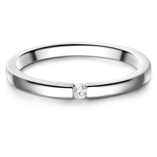 Gems M&#252;nchen Dames Dames ring 925 sterling zilver zirconia 60 Zilver 32021138