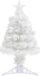 vidaXL Kunstkerstboom met verlichting 64 cm glasvezel wit