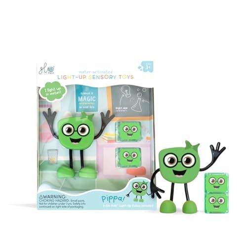GLO Pals Pippa Badfiguur, emmer met watersensor, die in het water brandt, badspeelgoed, groen, 2 dobbelstenen, 1 karakter