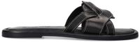 Sacha - Dames - Zwarte leren slippers - Maat 39