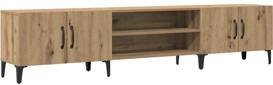 vidaXL Tv-meubel 180x31,5x40 cm bewerkt hout artisanaal eikenkleurig
