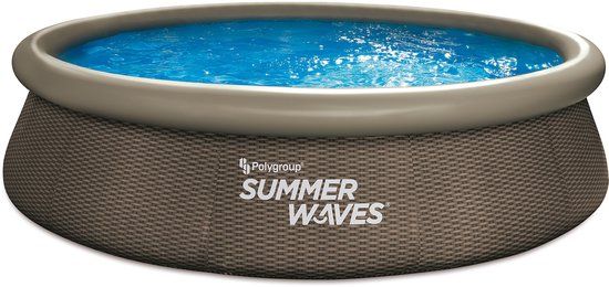 Summer Waves Opblaasbaar Zwembad Rond - ⌀366 x 76 cm - Inclusief Filterpomp