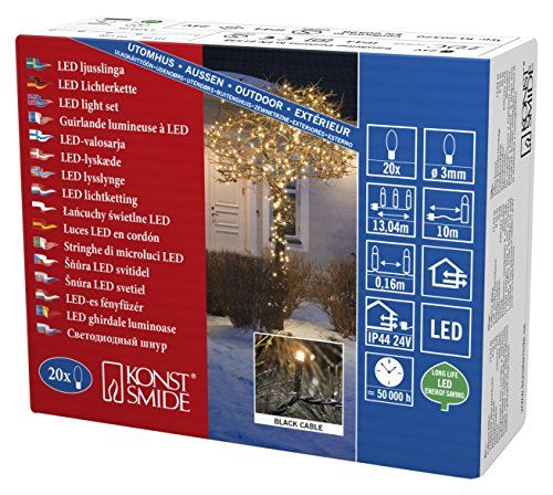 KONSTSMIDE 3609-800 Micro LED lichtketting - 20 barnsteenkleurige diodes - zwart
