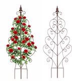 Relaxdays Plantenklimrek - set van 2 - 100 x 40 cm - metaal - bruin