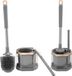 OEM Shenzhen Haorui Industrial Technology Co., Ltd. Toiletborstel, wc-borstel en toiletborstelhouder, met een extra spleetreinigingsborstel, staand, wandmontage en zonder boren, Grijs, Kunststof
