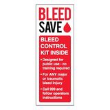 Bleedsave Bleed Control Kit Inside - Portret 75 x 200 mm - Zelfklevend vinyl veiligheidsbord