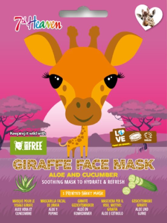 Montagne 7th Heaven Giraffe Face Mask Aloe And Cucumber