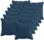 vidaXL - Kussensloop - 12 stuks - HOUTEN - Marineblauw - 50 x 50 cm - corduroy