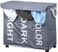 Bakaji Vuile wasmand met 3 vakken, Oxford stof, opvouwbaar, met wielen en handgrepen, 63 x 35 x 57 cm, grijs