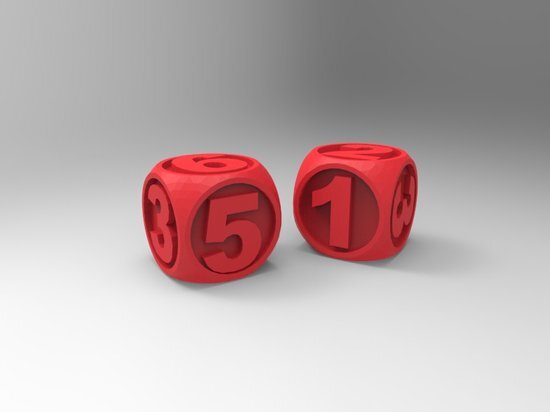 InReveal Dobbelsteen Numeriek - 16x16x16mm - Rood