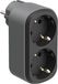 Electraline 55096 Prima Dubbele adapter 2 prises - Multiprise avec 2 prises schuko - Noir/Gris