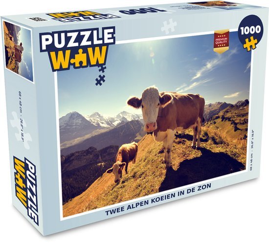 MuchoWow Puzzel Koeien - Licht - Alpen - Legpuzzel - Puzzel 1000 stukjes volwassenen