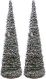 Arbre de Noël/cône éclairé - 2 pièces - 80 cm - LED - blanc chaud