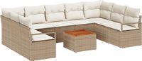 vidaXL Tuinbank Set 2 zitplekken Beige en wit Polyrotan