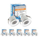 SIGMALED LIGHTING - Mini LED inbouwspot - 3W - dimbaar - Warm wit licht 3000K - 300 lumen - RONDE kleine led downlight - directe aansluiting 220V / 230V AC - 10 stuks (5 doos à 2 stuks)