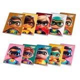 Pigna, Maxi Power Kids notitieboek, DIN A4, 21 x 29,7 cm, 80 pagina's + beschermpagina, papier 80 g/m², binnenkant 0A, gelinieerd voor CP en CE1, 10 stuks