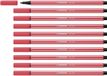STABILO Pen 68 - Premium Viltstift - Roest Rood - Doos 10 stuks