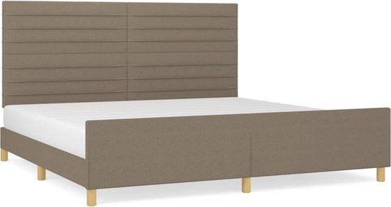 vidaXL Bedframe Stof Taupe 200x200 cm