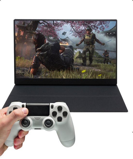 Pora&amp;Co - IPS Portable Game Monitor - Beeldscherm 18.5 Inch - HDMI &amp; USB-C - Full HD - Computerscherm - Draagbare Monitor