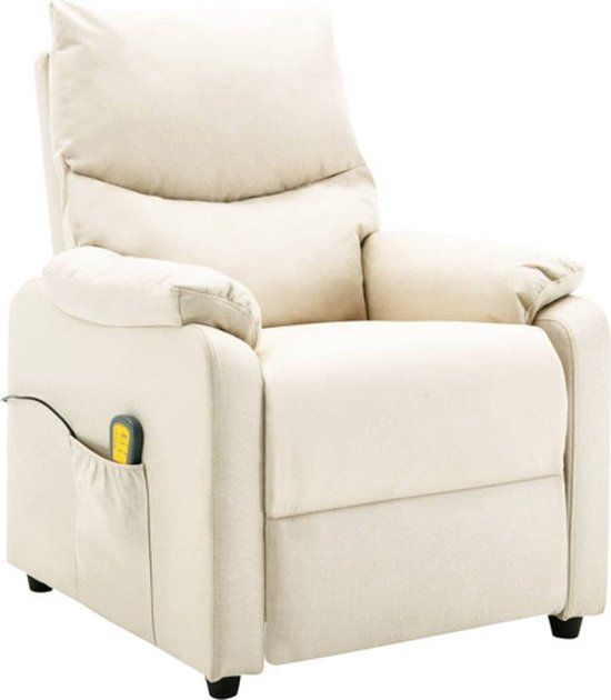 vidaXL Massagestoel stof crèmekleurig