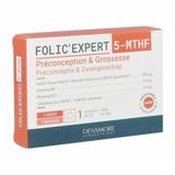 Densmore Folic'Expert 5-MTHF Foliumzuur/Preconceptie/Zwangerschap Kuur 1 Maand 30 Tabletten