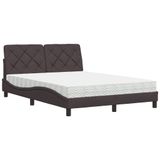 VidaXL Bed met matras, donkerbruin, 120x200 cm, met stoffen bekleding