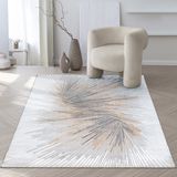 the carpet Mila – Modern vloerkleed met spiraalpatroon, voor woonkamer of slaapkamer, grijs met spiraal dessin, 140 x 200 cm